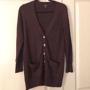 Ann Taylor plum colored cardigan, Size M.